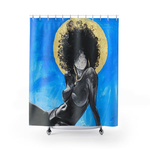 Naturally Nude III BLUE Shower Curtains