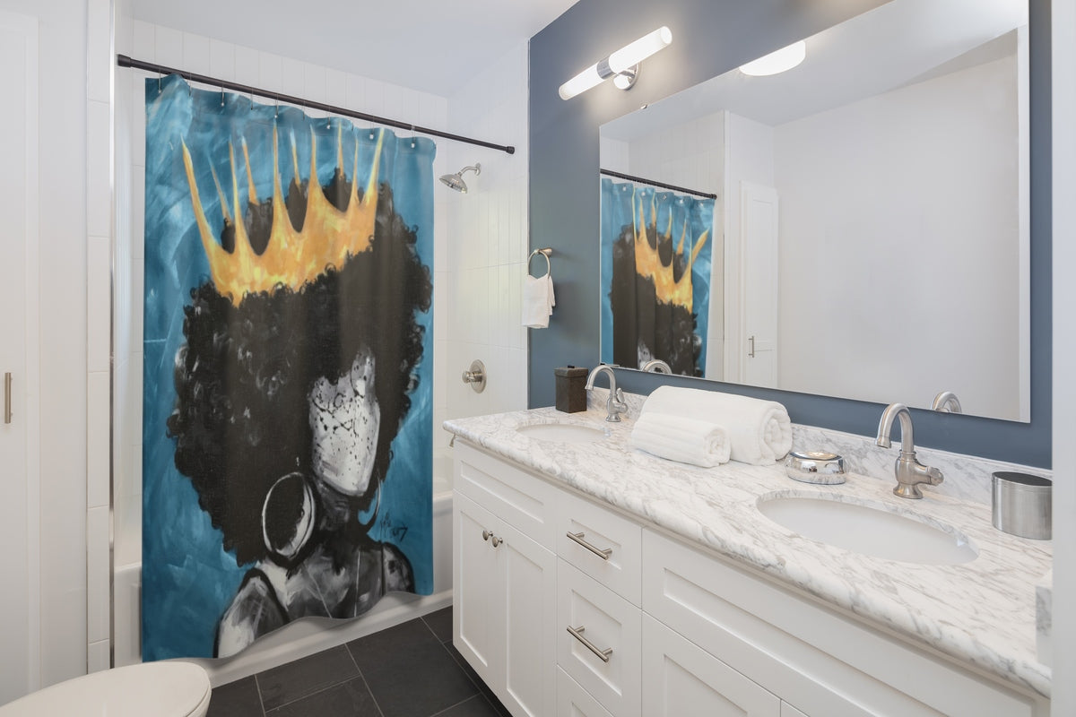 Naturally Queen II BLUE Shower Curtains