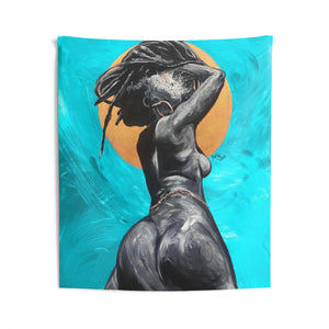 Naturally Nude V TEAL Indoor Wall Tapestries