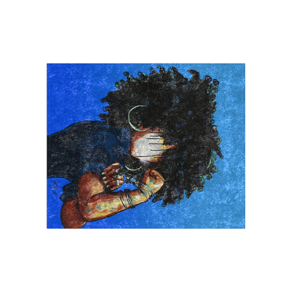 Naturally the Riveter BLUE Crushed Velvet Blanket