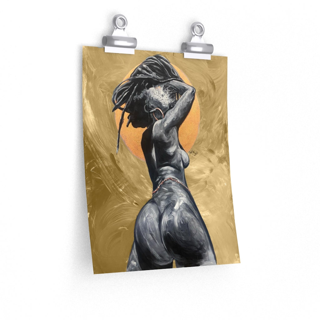 Naturally Nude V GOLD Premium Matte vertical posters