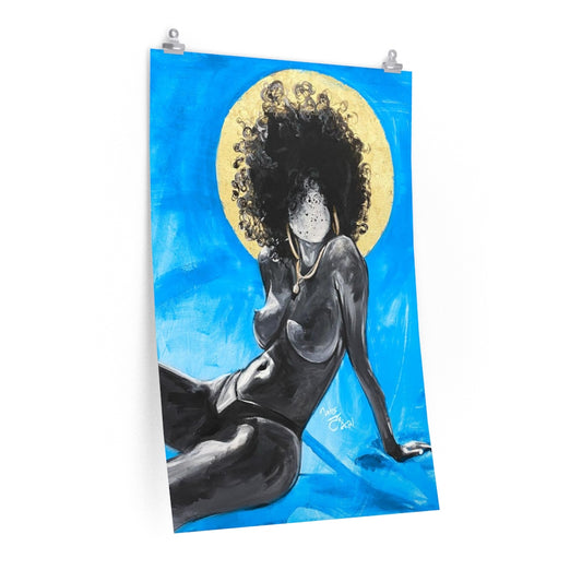 Naturally Nude III BLUE Premium Matte vertical posters