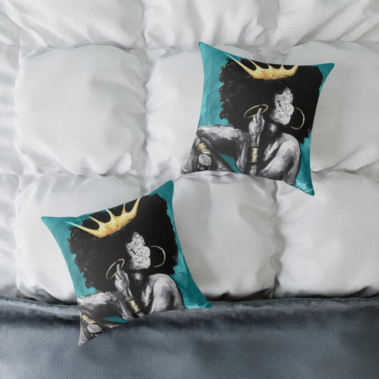 Naturally Queen VI TEAL Spun Polyester Pillow