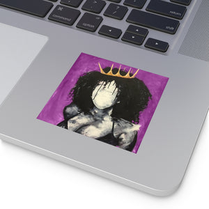 Naturally Queen I PINK Square Vinyl Stickers