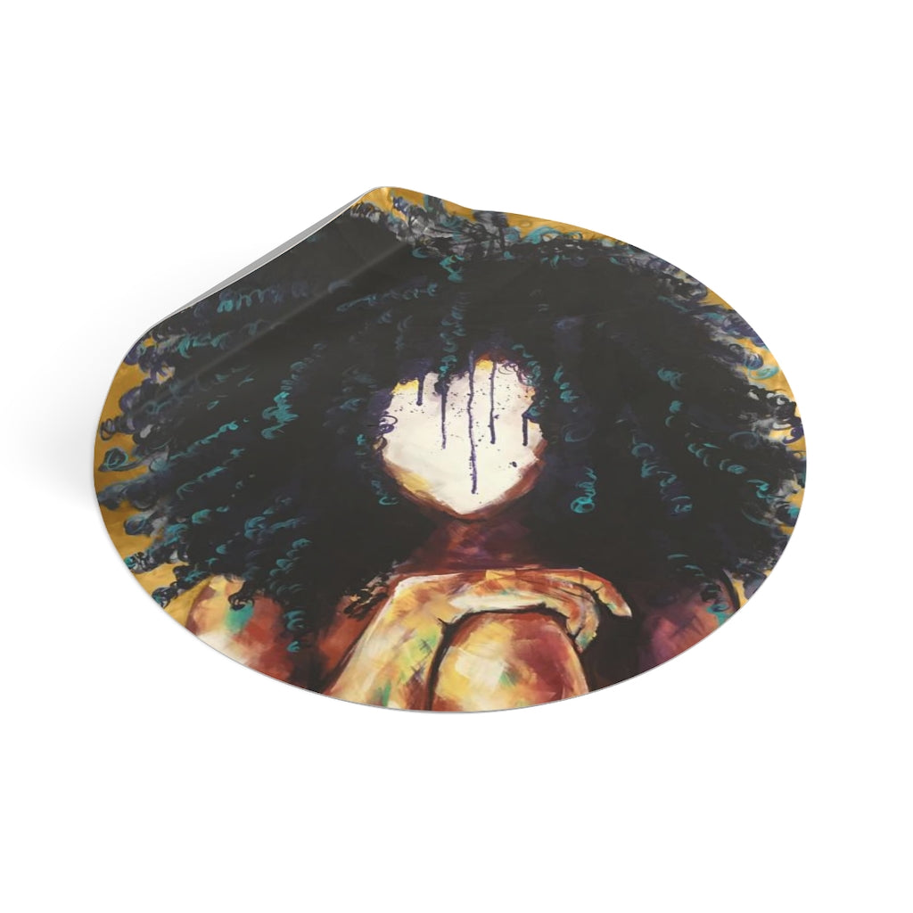 Naturally I GOLD Round Vinyl Stickers