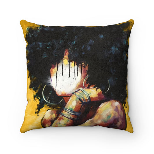 Naturally II PURPLE/GOLD Faux Suede Square Pillow