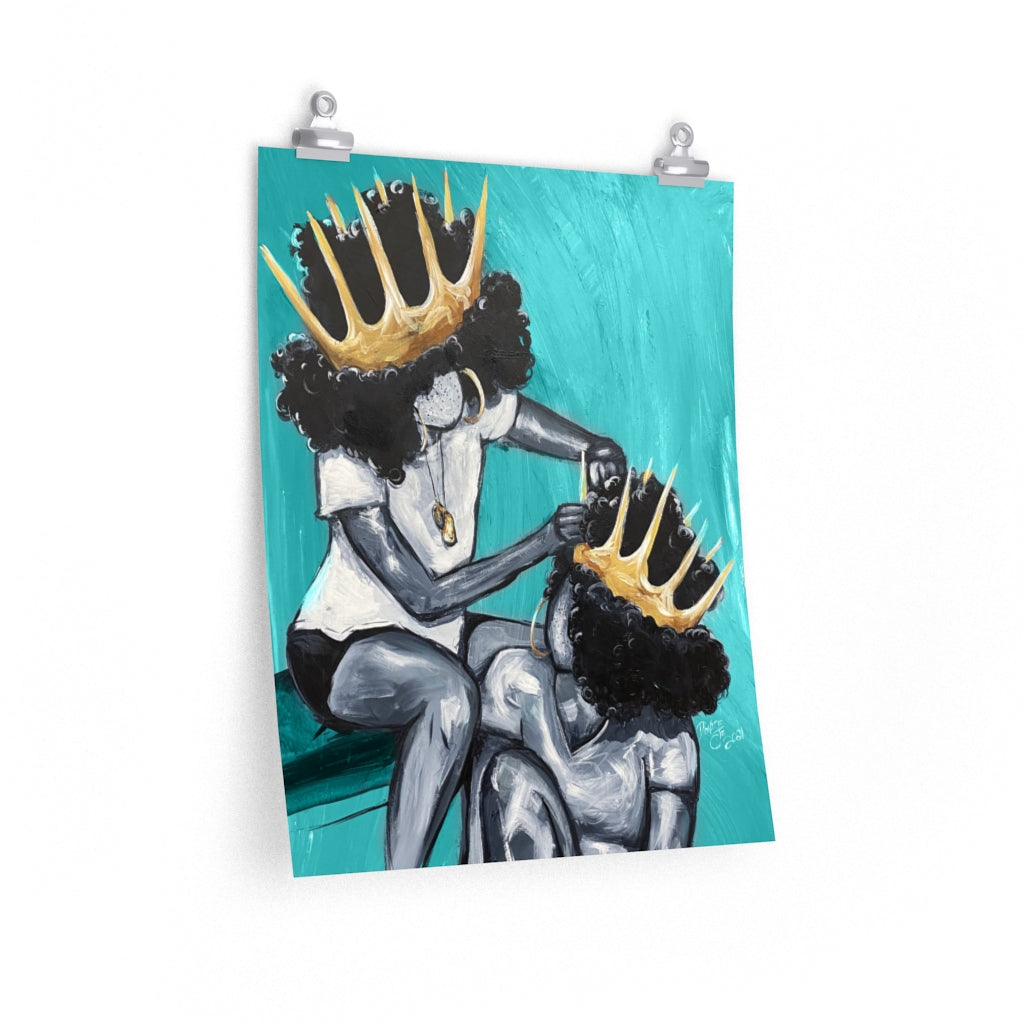Naturally Queens TEAL Premium Matte vertical posters