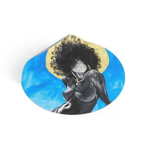 Naturally Nude III BLUE Round Vinyl Stickers