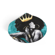Naturally Queen VI TEAL Round Vinyl Stickers