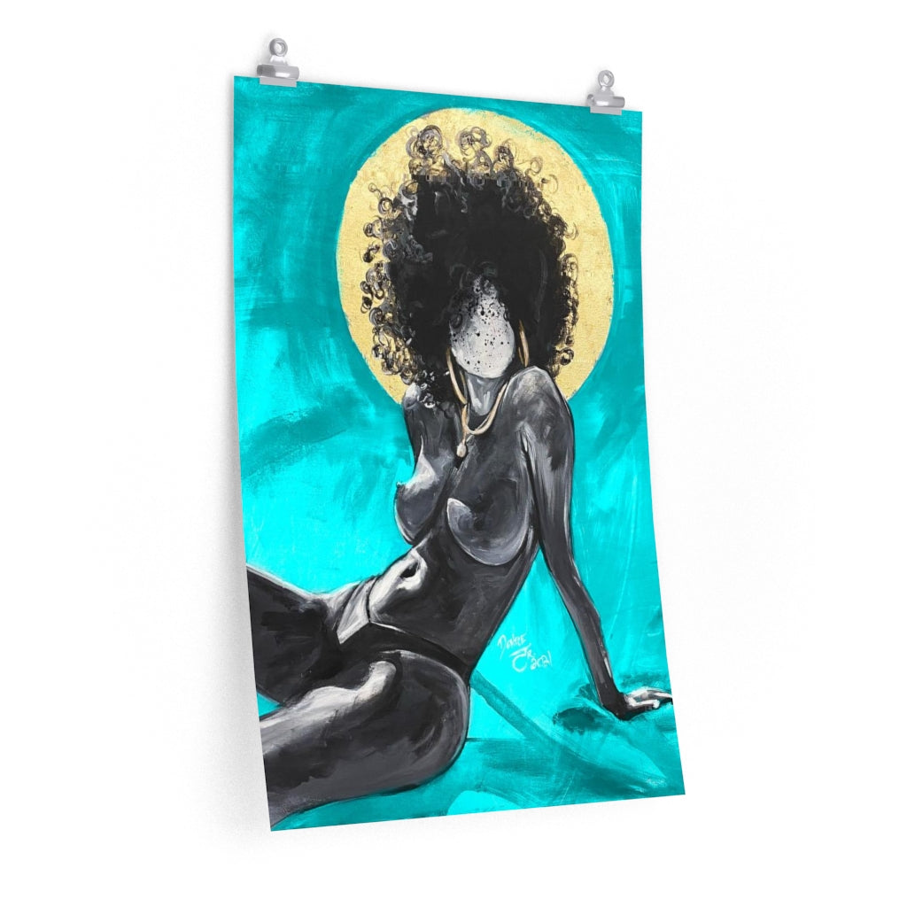 Naturally Nude III TEAL Premium Matte vertical posters