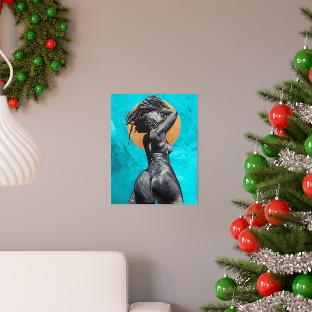 Naturally Nude V TEAL Premium Matte vertical posters