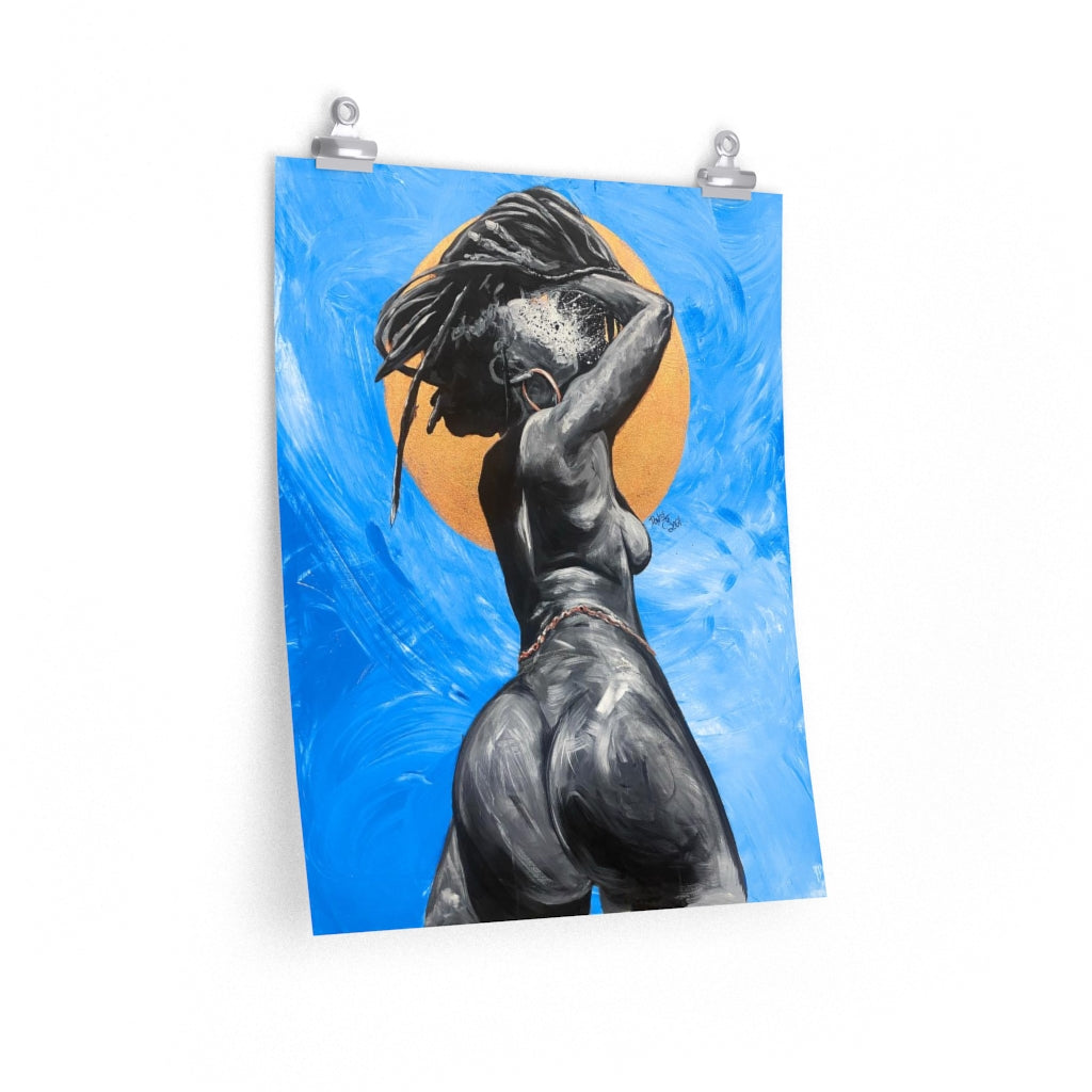 Naturally Nude V BLUE Premium Matte vertical posters