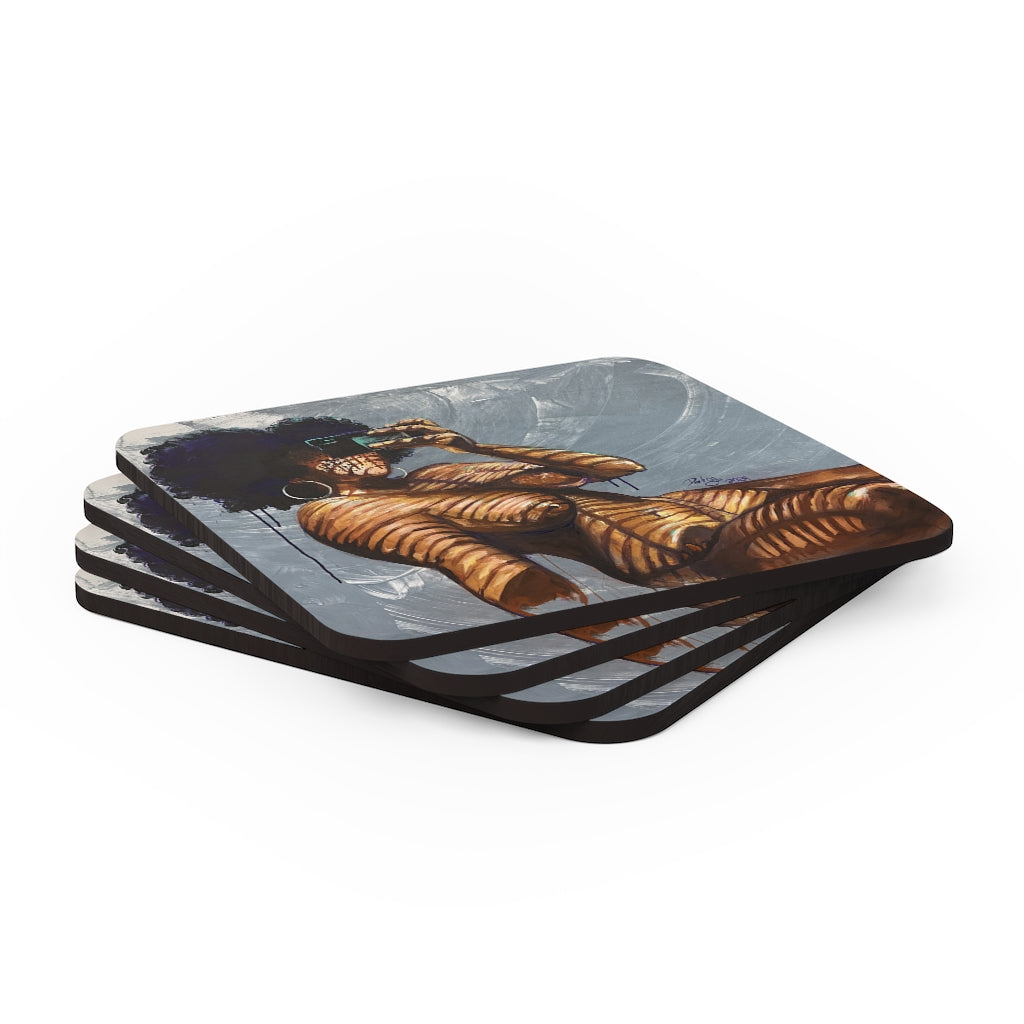 Naturally Nude I Corkwood Coaster Set