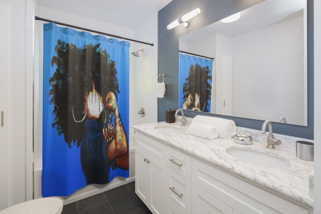 Naturally the Riveter BLUE Shower Curtains