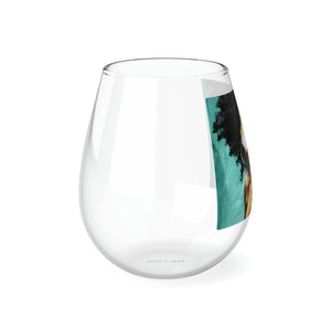 Naturally II TEAL Stemless Wine Glass, 11.75oz