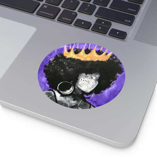 Naturally Queen II PURPLE Round Vinyl Stickers