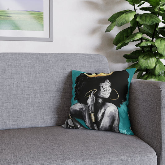 Naturally Queen VI TEAL Spun Polyester Pillowcase