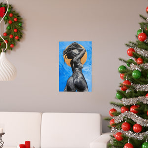 Naturally Nude V BLUE Premium Matte vertical posters