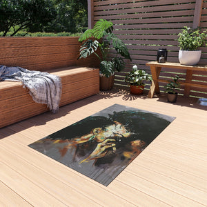 Naturally Black Love I Outdoor Rug