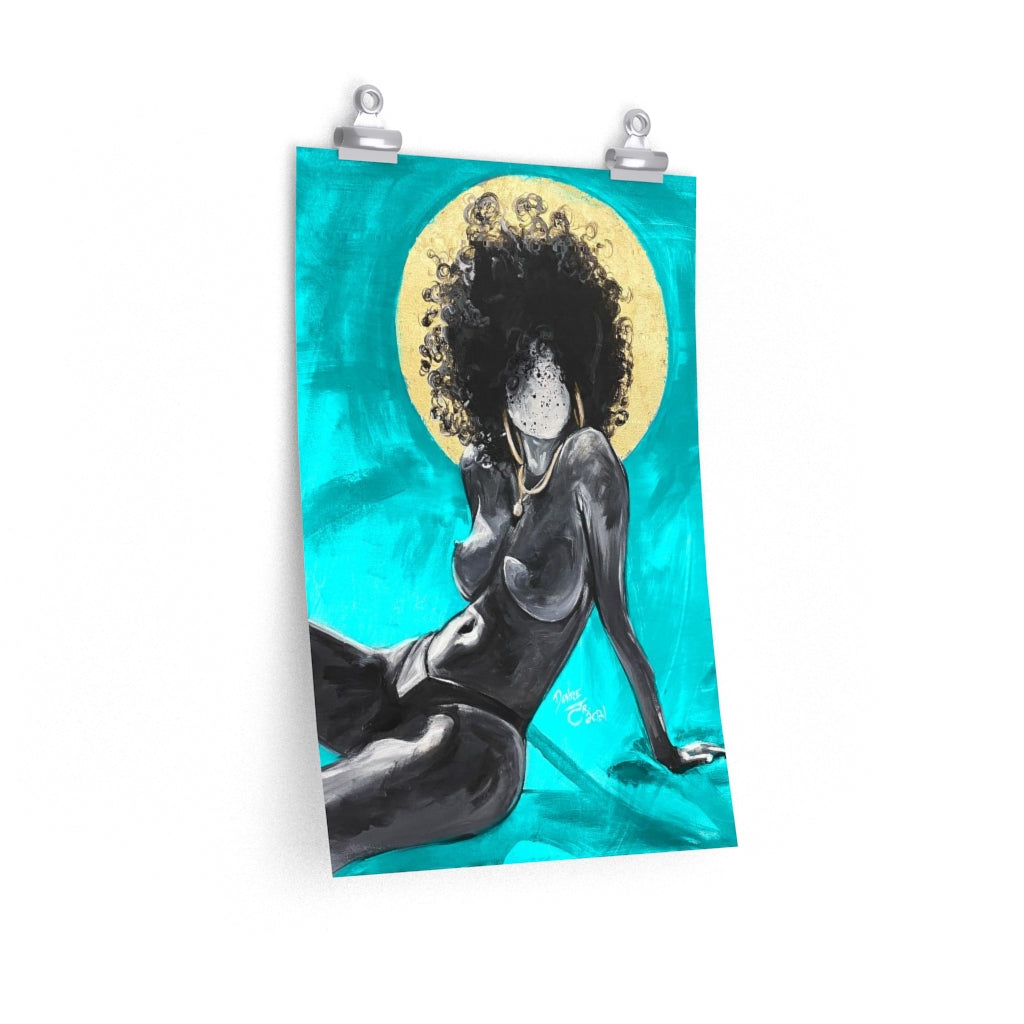 Naturally Nude III TEAL Premium Matte vertical posters