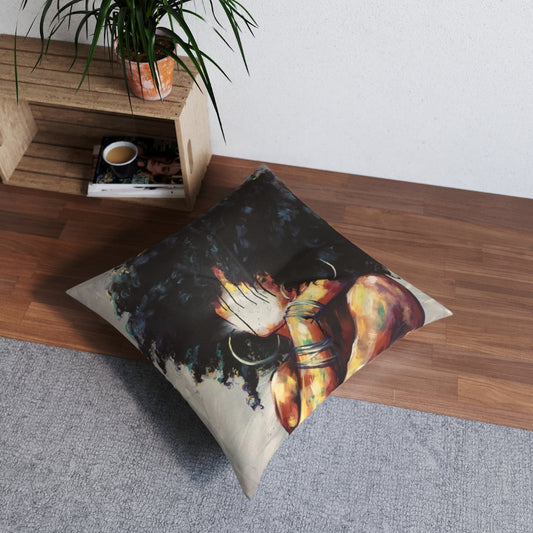 Naturally II Tufted Floor Pillow, Square