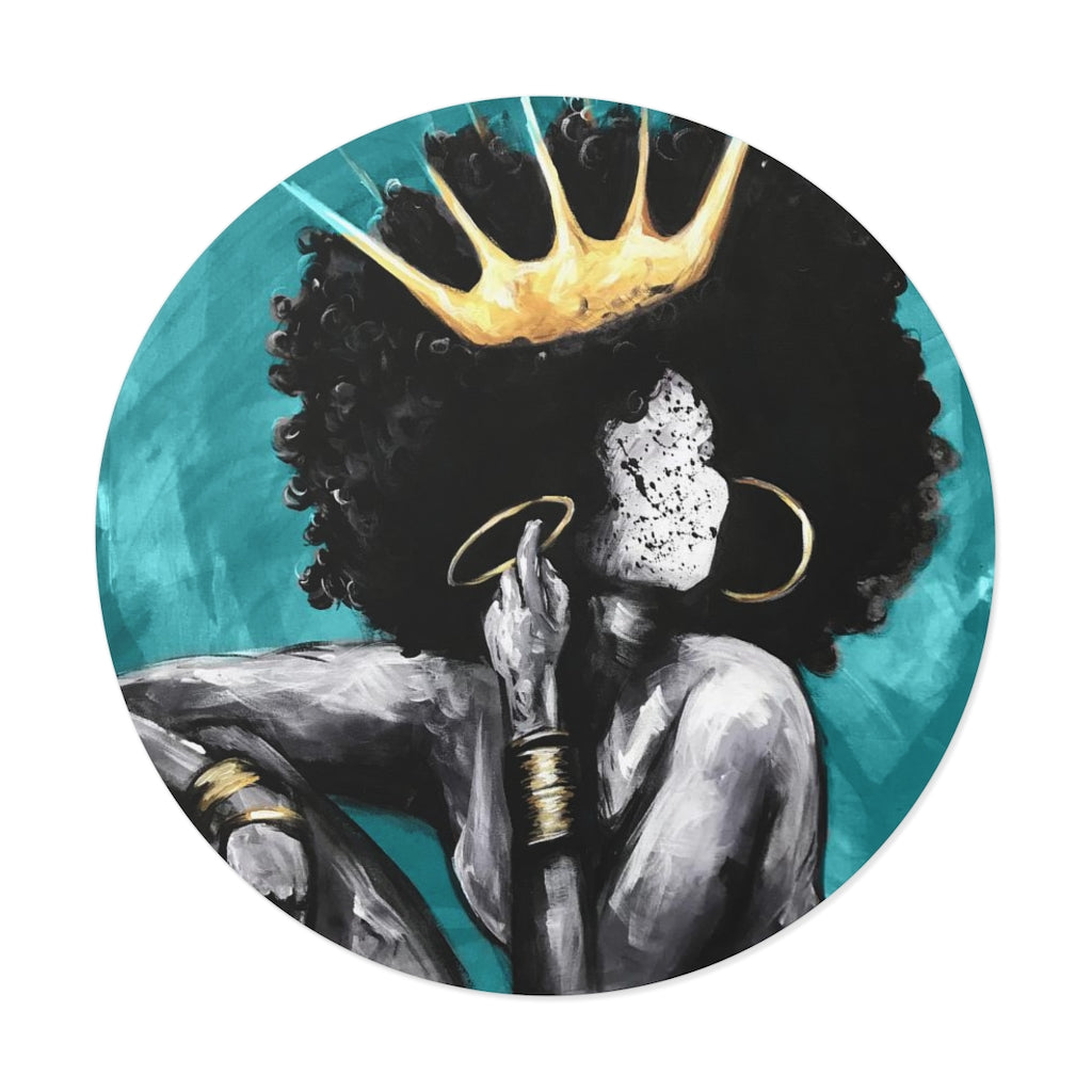 Naturally Queen VI TEAL Round Vinyl Stickers