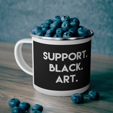 Support Black Art Enamel Camping Mug