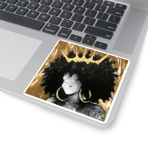 Naturally Queen III GOLD Square Stickers