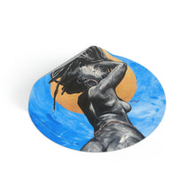 Naturally Nude V BLUE Round Vinyl Stickers