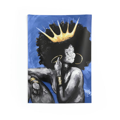 Naturally Queen VI BLUE Indoor Wall Tapestries