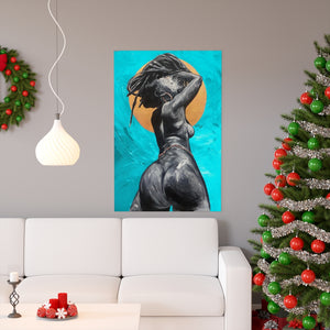 Naturally Nude V TEAL Premium Matte vertical posters