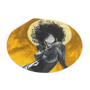 Naturally Nude III GOLD Round Vinyl Stickers