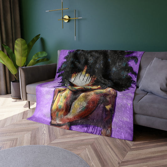 Naturally II PURPLE Crushed Velvet Blanket