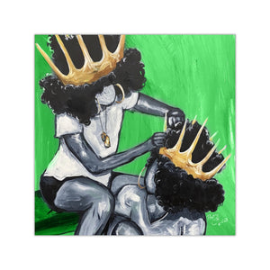 Naturally Queens GREEN Square Vinyl Stickers