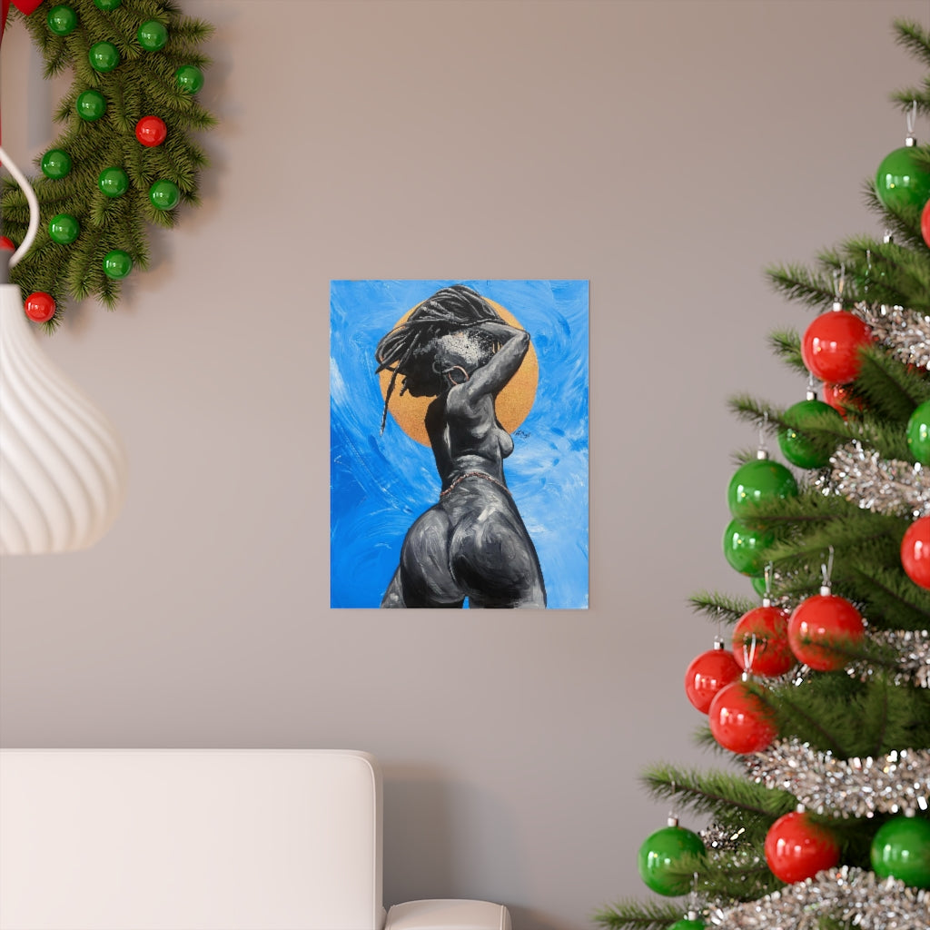 Naturally Nude V BLUE Premium Matte vertical posters