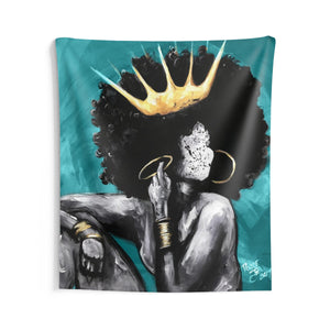 Naturally Queen VI TEAL Indoor Wall Tapestries