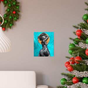 Naturally Nude V TEAL Premium Matte vertical posters