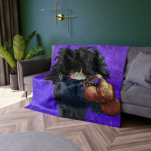 Naturally the Riveter PURPLE Crushed Velvet Blanket