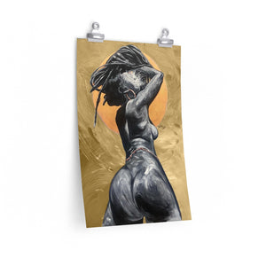 Naturally Nude V GOLD Premium Matte vertical posters