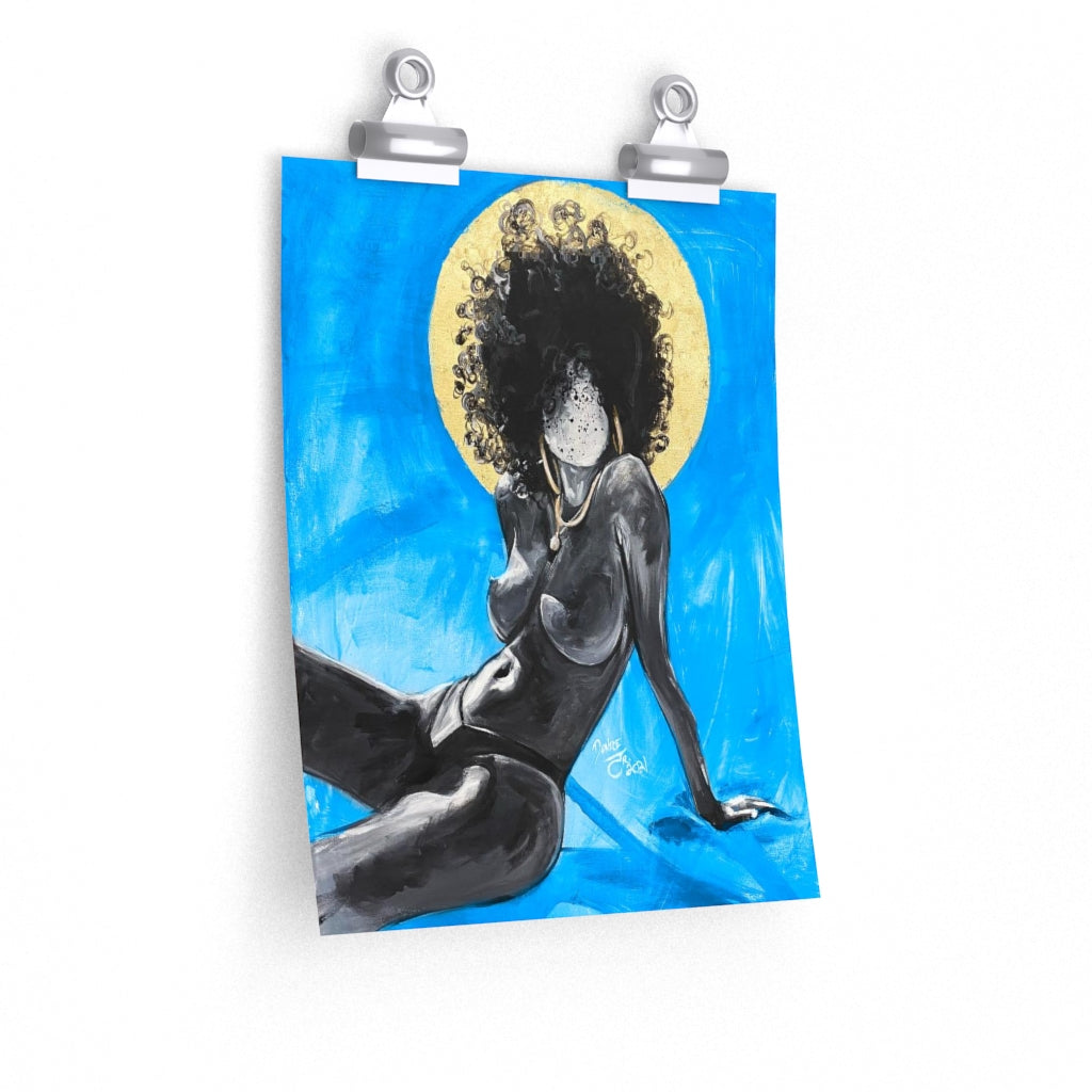 Naturally Nude III BLUE Premium Matte vertical posters