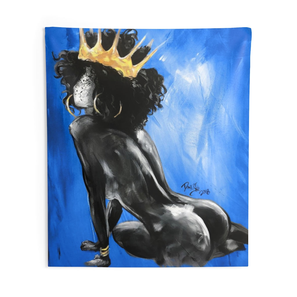 Naturally Queen VIII BLUE Indoor Wall Tapestries