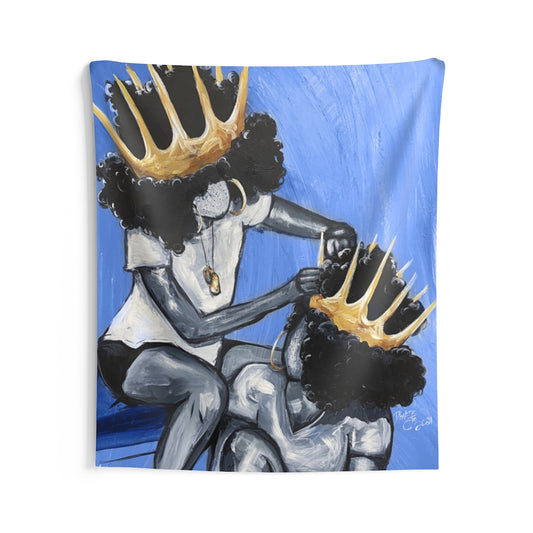 Naturally Queens I BLUE Indoor Wall Tapestries