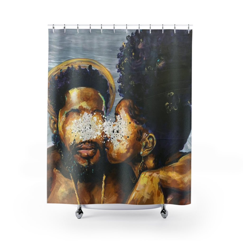 Naturally Black Love IV Shower Curtains