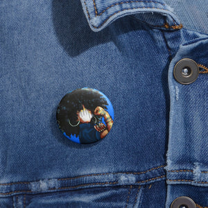 Naturally The Riveter BLUE Custom Pin Buttons