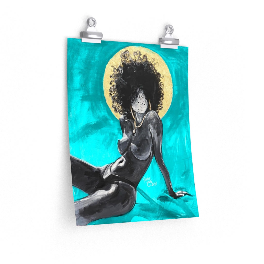 Naturally Nude III TEAL Premium Matte vertical posters