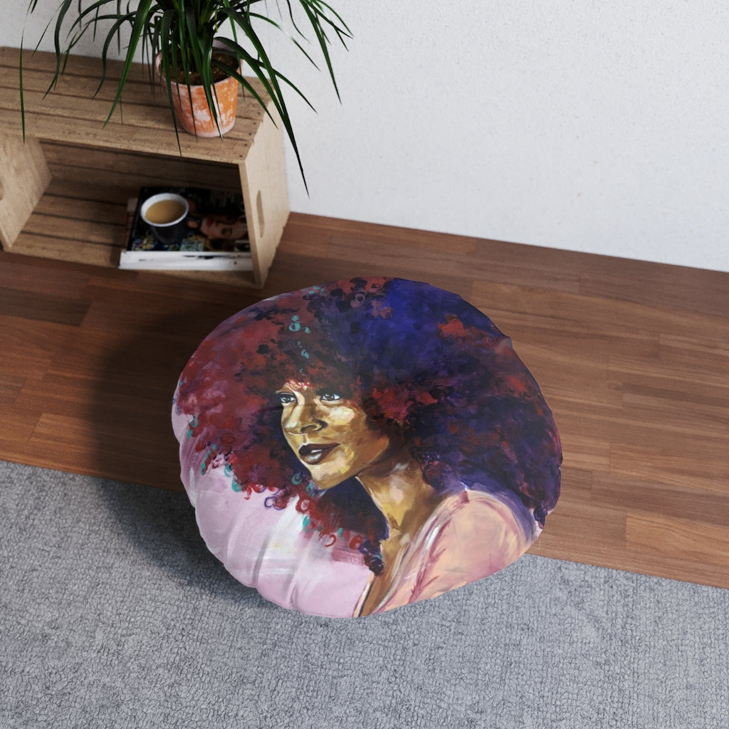 Naturally Kayla Madonna Tufted Floor Pillow, Round
