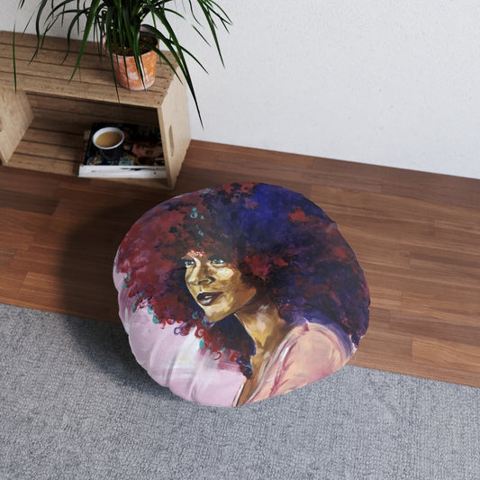 Naturally Kayla Madonna Tufted Floor Pillow, Round