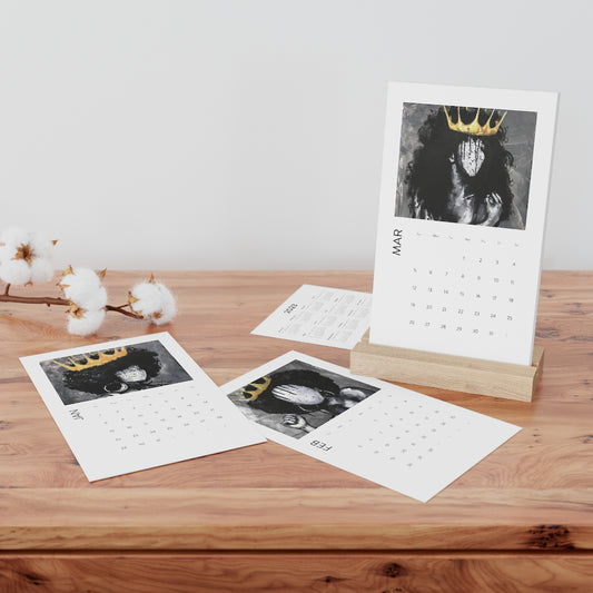 Naturally Crowned Vertical Desk Calendar