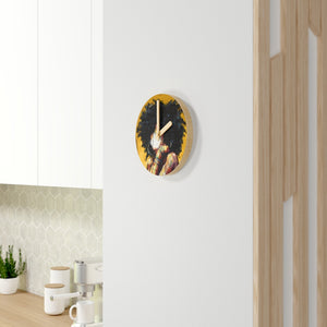 Naturally II GOLD Wooden Wall Clock