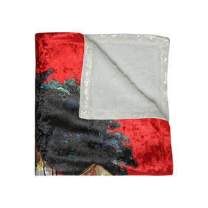 Naturally the Riveter RED Crushed Velvet Blanket